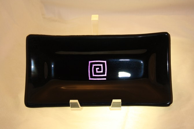 Black Dish with purple iridized key